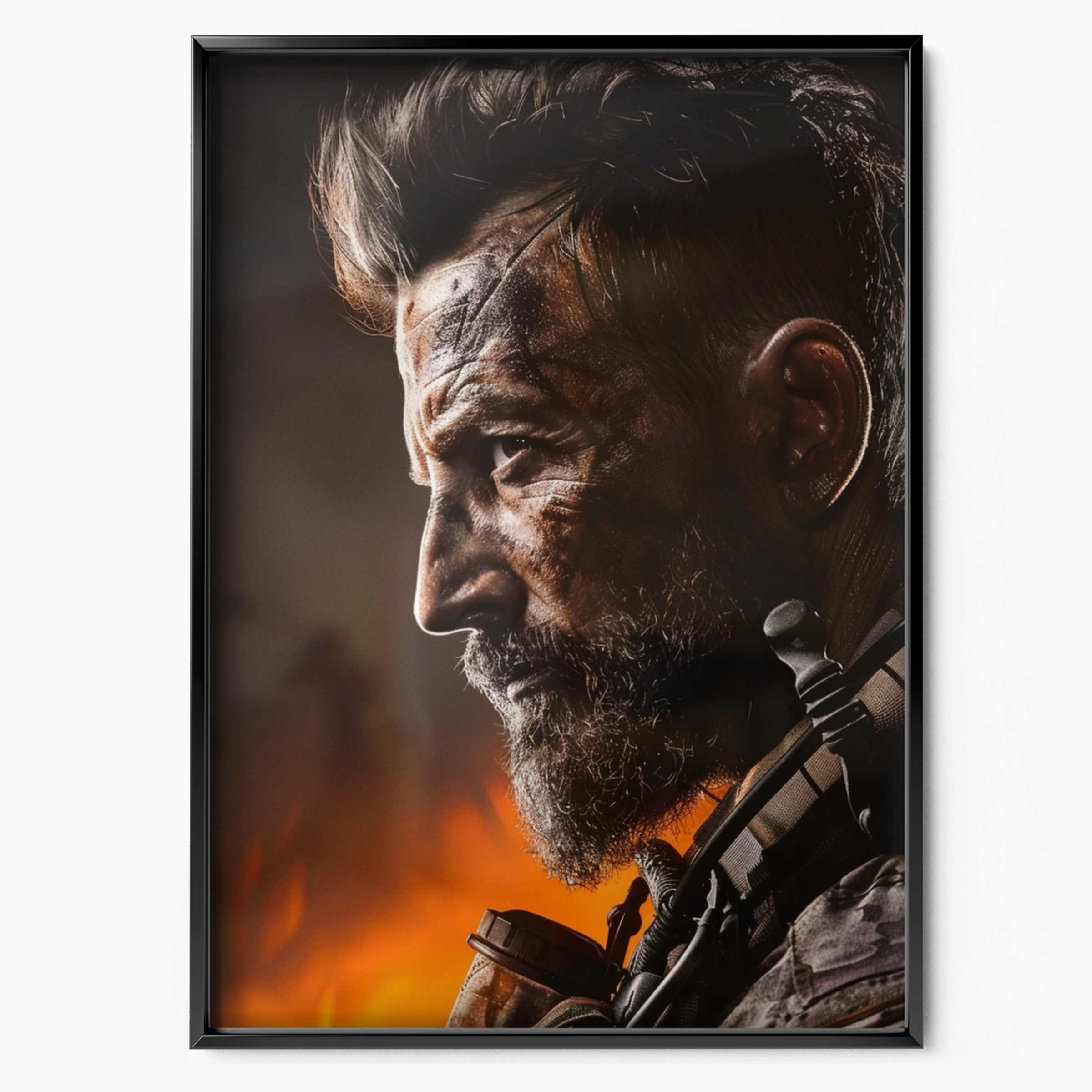 Call Of Duty – Bearded Soldier In Flames