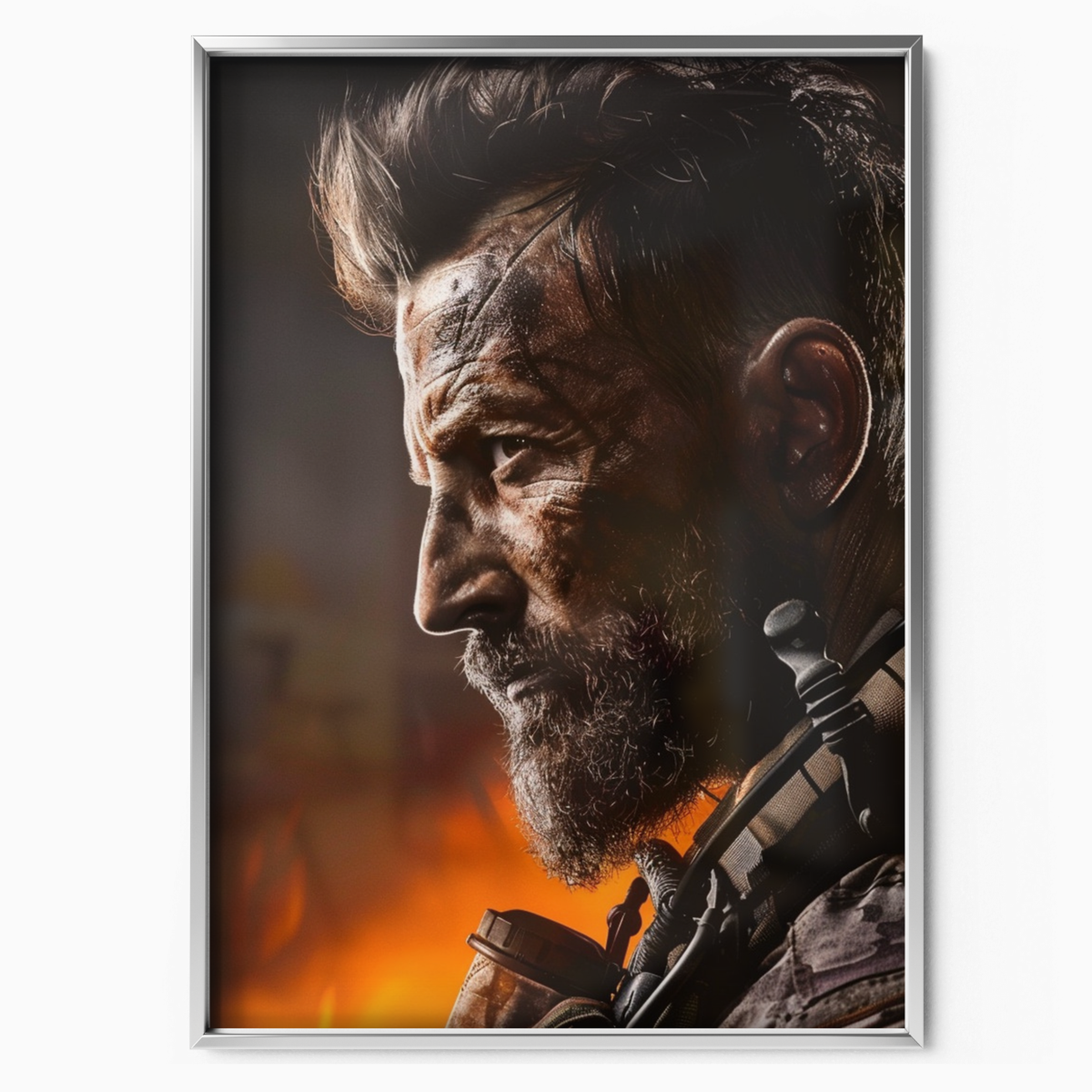 Call Of Duty – Bearded Soldier In Flames