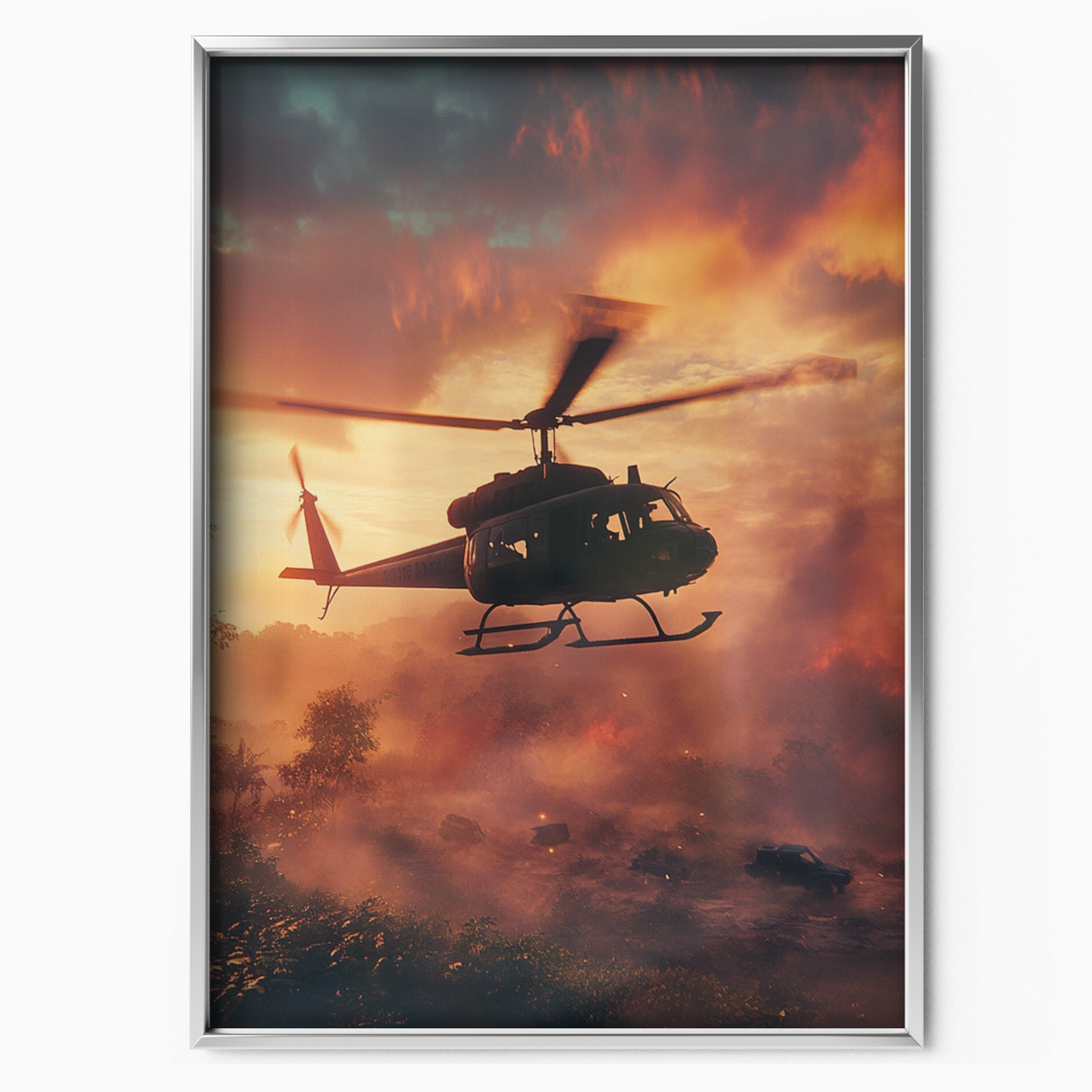 Call Of Duty – Helicopter At Warzone Sunset
