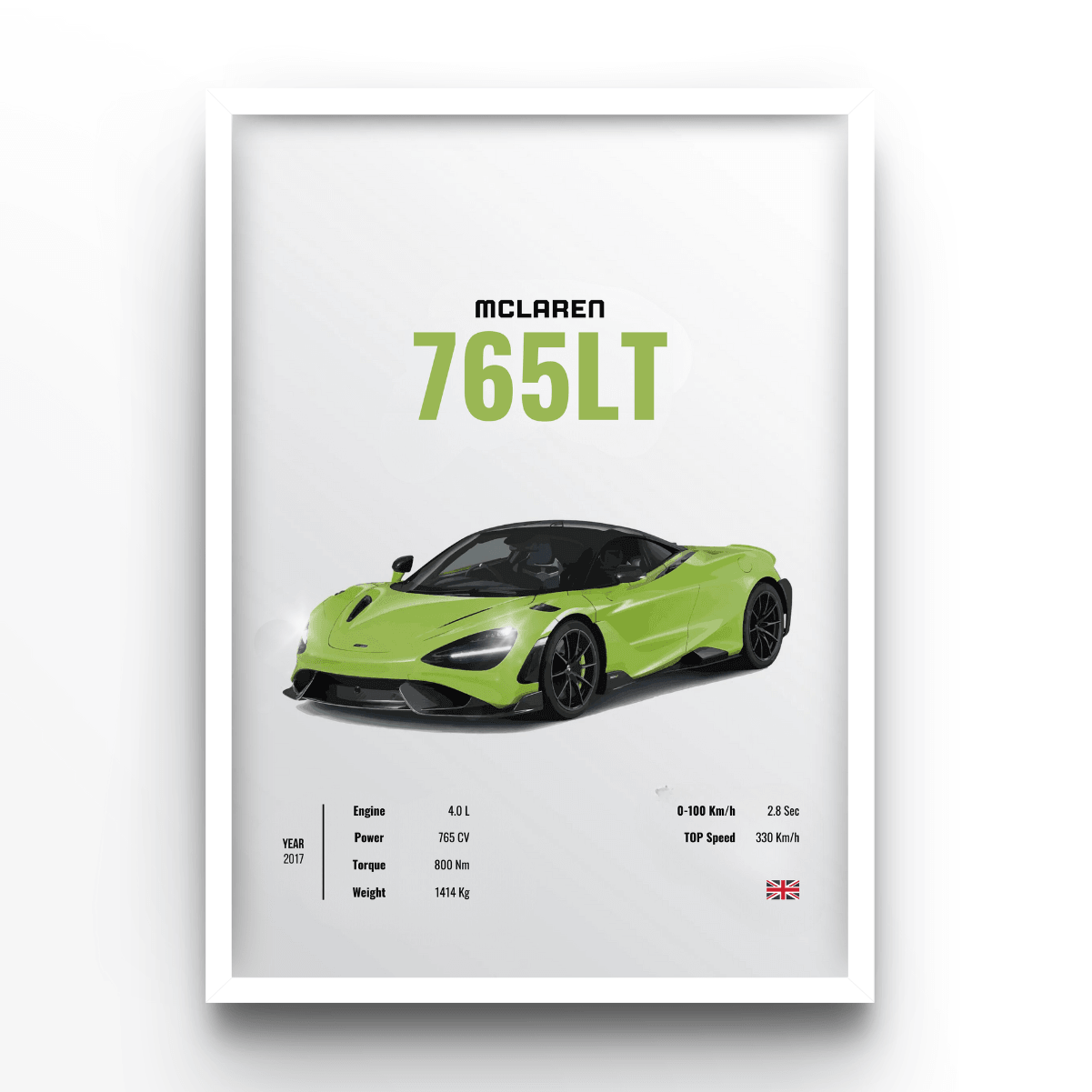 Mclaren 765LT - A4, A3, A2 Posters Base - Poster Print Shop / Art Prints / PostersBase