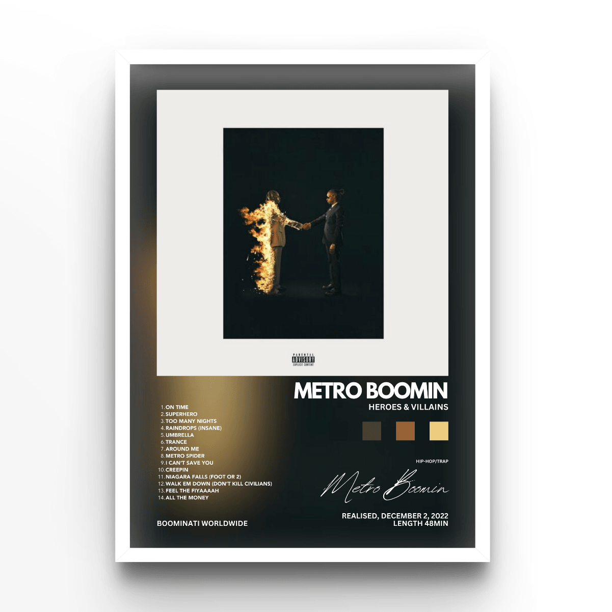 Metro Boomin Heroes & Villains Album - A4, A3, A2 Posters Base - Poster Print Shop / Art Prints / PostersBase