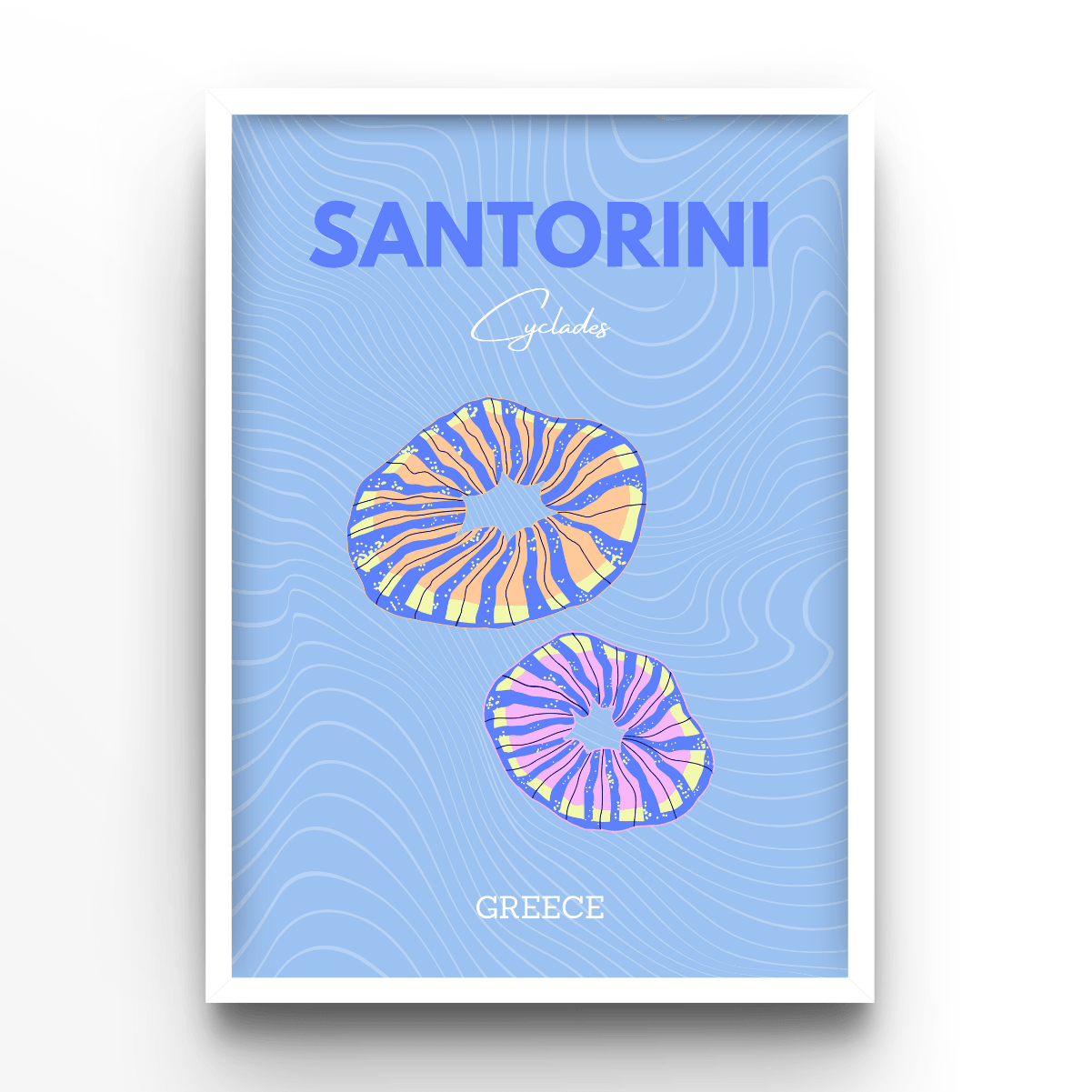 Santorini - A4, A3, A2 Posters Base - Poster Print Shop / Art Prints / PostersBase