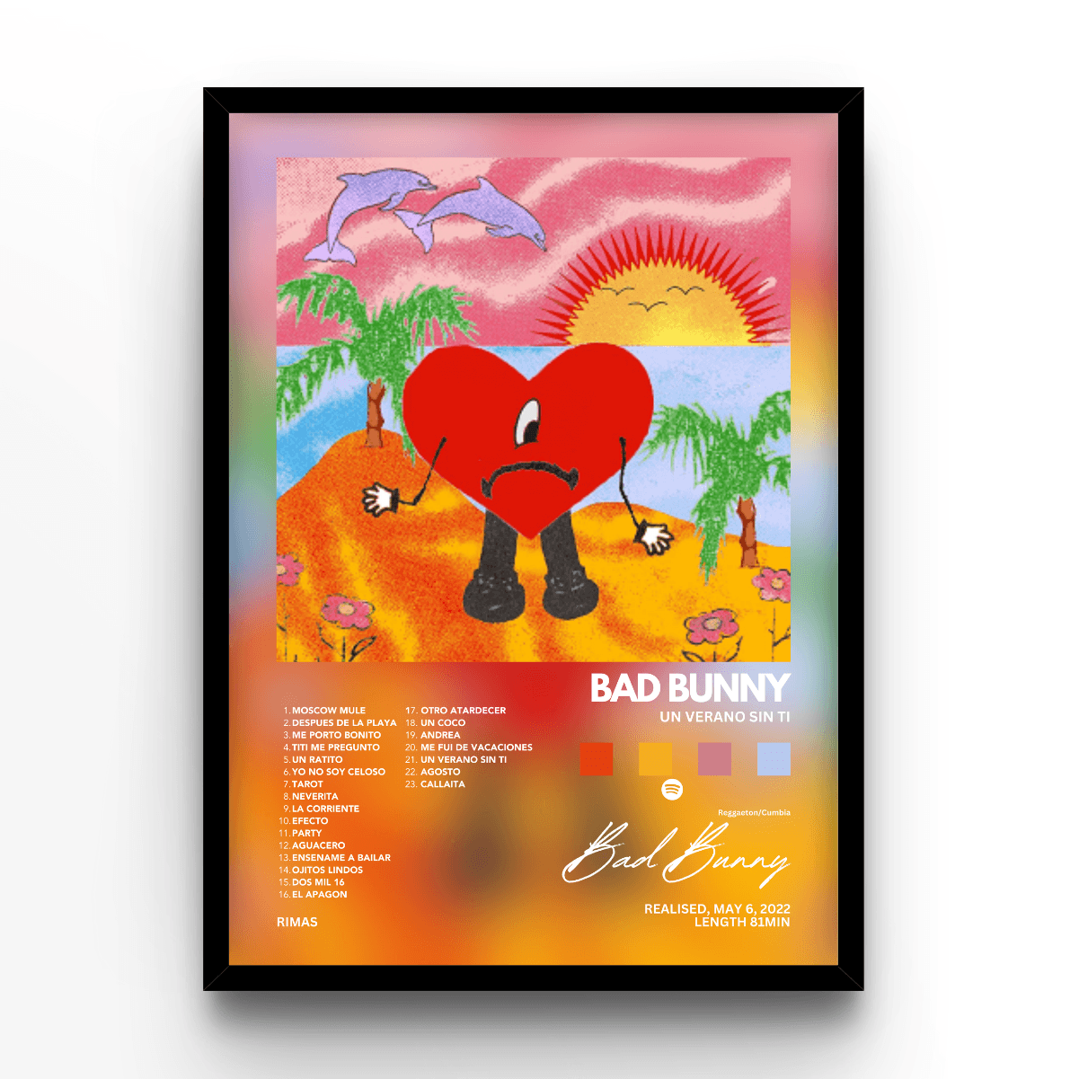 Bad Bunny Un Verano Sin Ti - A4, A3, A2 Posters Base - Poster Print Shop / Art Prints / PostersBase