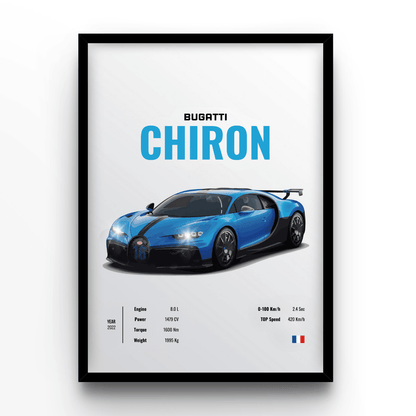 Bugatti Chiron - A4, A3, A2 Posters Base - Poster Print Shop / Art Prints / PostersBase