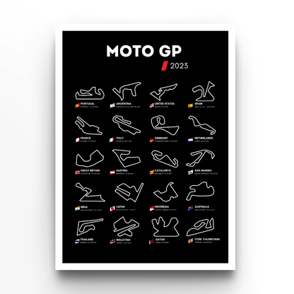 Circuit Wall Moto GP 2023 Black - A4, A3, A2 Posters Base - Poster Print Shop / Art Prints / PostersBase