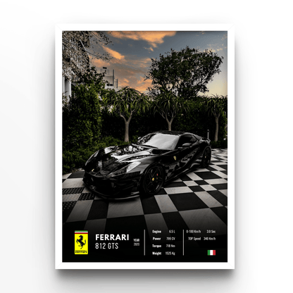 Ferrari 812 GTS Collector - A4, A3, A2 Posters Base - Poster Print Shop / Art Prints / PostersBase