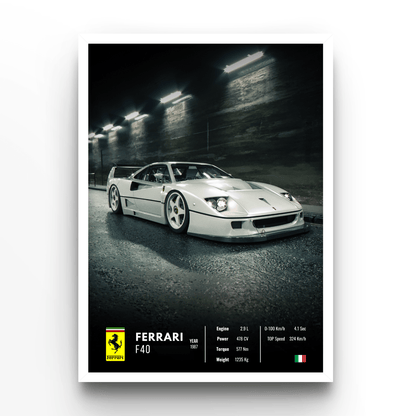 Ferrari F40 Collector - A4, A3, A2 Posters Base - Poster Print Shop / Art Prints / PostersBase