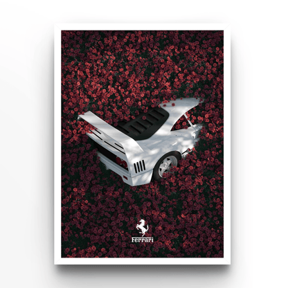 Ferrari F40 Flowers - A4, A3, A2 Posters Base - Poster Print Shop / Art Prints / PostersBase