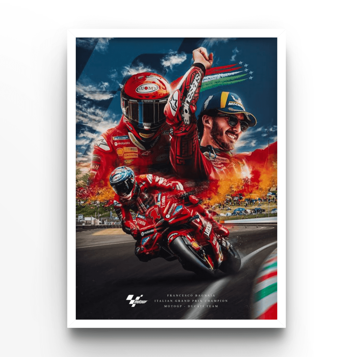 Francesco Bagnaia 1 - A4, A3, A2 Posters Base - Poster Print Shop / Art Prints / PostersBase
