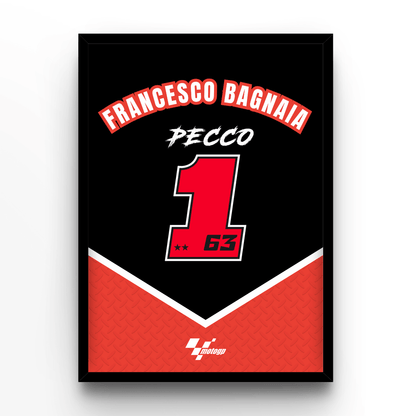 Francesco Bagnaia - A4, A3, A2 Posters Base - Poster Print Shop / Art Prints / PostersBase