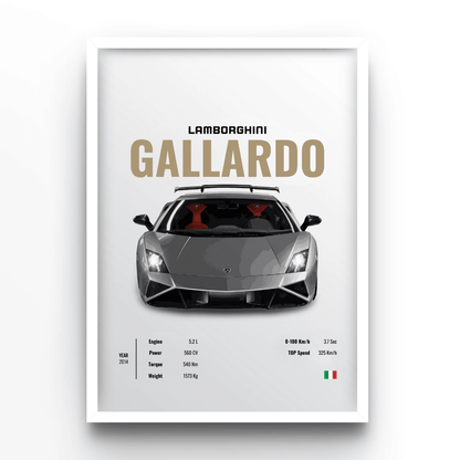 Lamborghini Gallardo - A4, A3, A2 Posters Base - Poster Print Shop / Art Prints / PostersBase