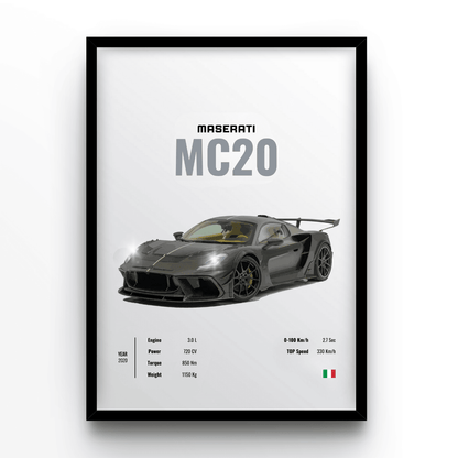 Maserati MC20 - A4, A3, A2 Posters Base - Poster Print Shop / Art Prints / PostersBase