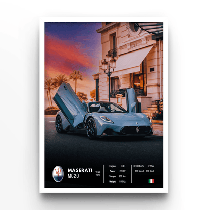 Maserati MC20 Collector - A4, A3, A2 Posters Base - Poster Print Shop / Art Prints / PostersBase
