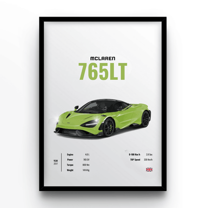 Mclaren 765LT - A4, A3, A2 Posters Base - Poster Print Shop / Art Prints / PostersBase