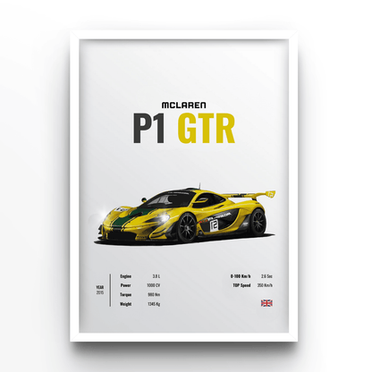 Mclaren P1 GTR - A4, A3, A2 Posters Base - Poster Print Shop / Art Prints / PostersBase