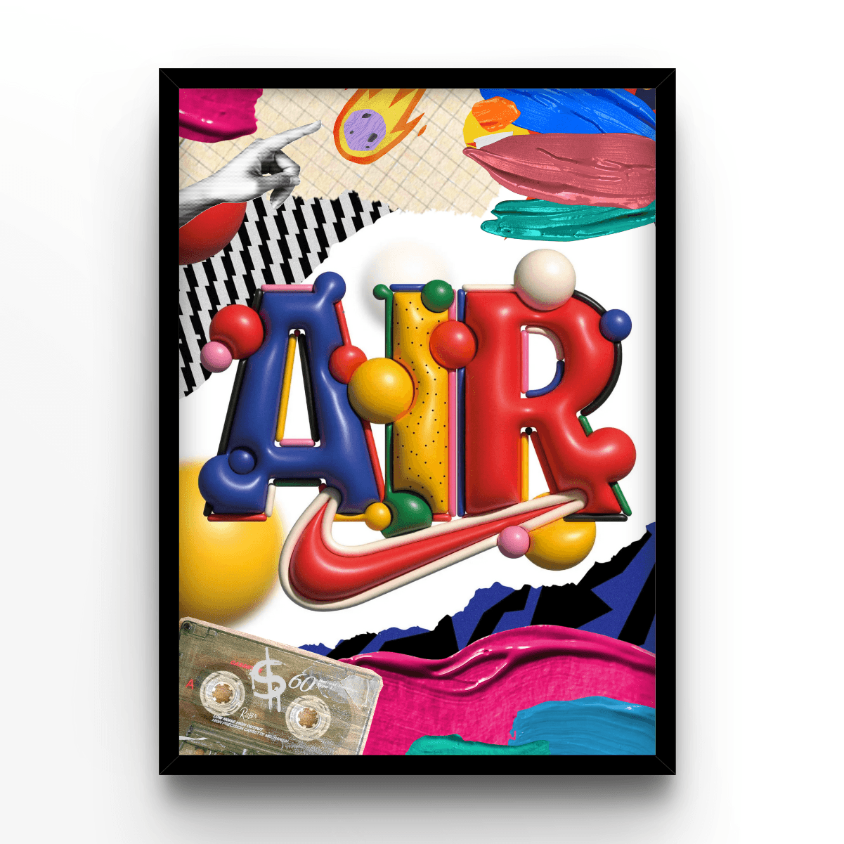 Nike Art 3D - A4, A3, A2 Posters Base - Poster Print Shop / Art Prints / PostersBase