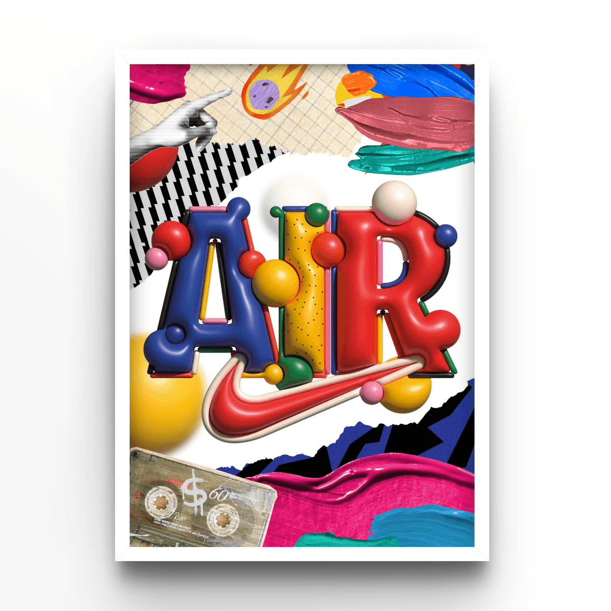 Nike Art 3D - A4, A3, A2 Posters Base - Poster Print Shop / Art Prints / PostersBase