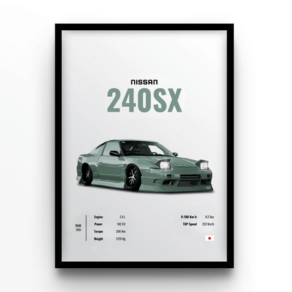 Nissan 240SX - A4, A3, A2 Posters Base - Poster Print Shop / Art Prints / PostersBase