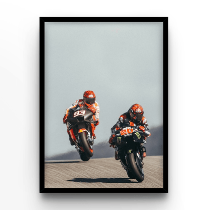 Quartararo VS. Marquez - A4, A3, A2 Posters Base - Poster Print Shop / Art Prints / PostersBase