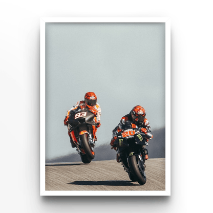 Quartararo VS. Marquez - A4, A3, A2 Posters Base - Poster Print Shop / Art Prints / PostersBase