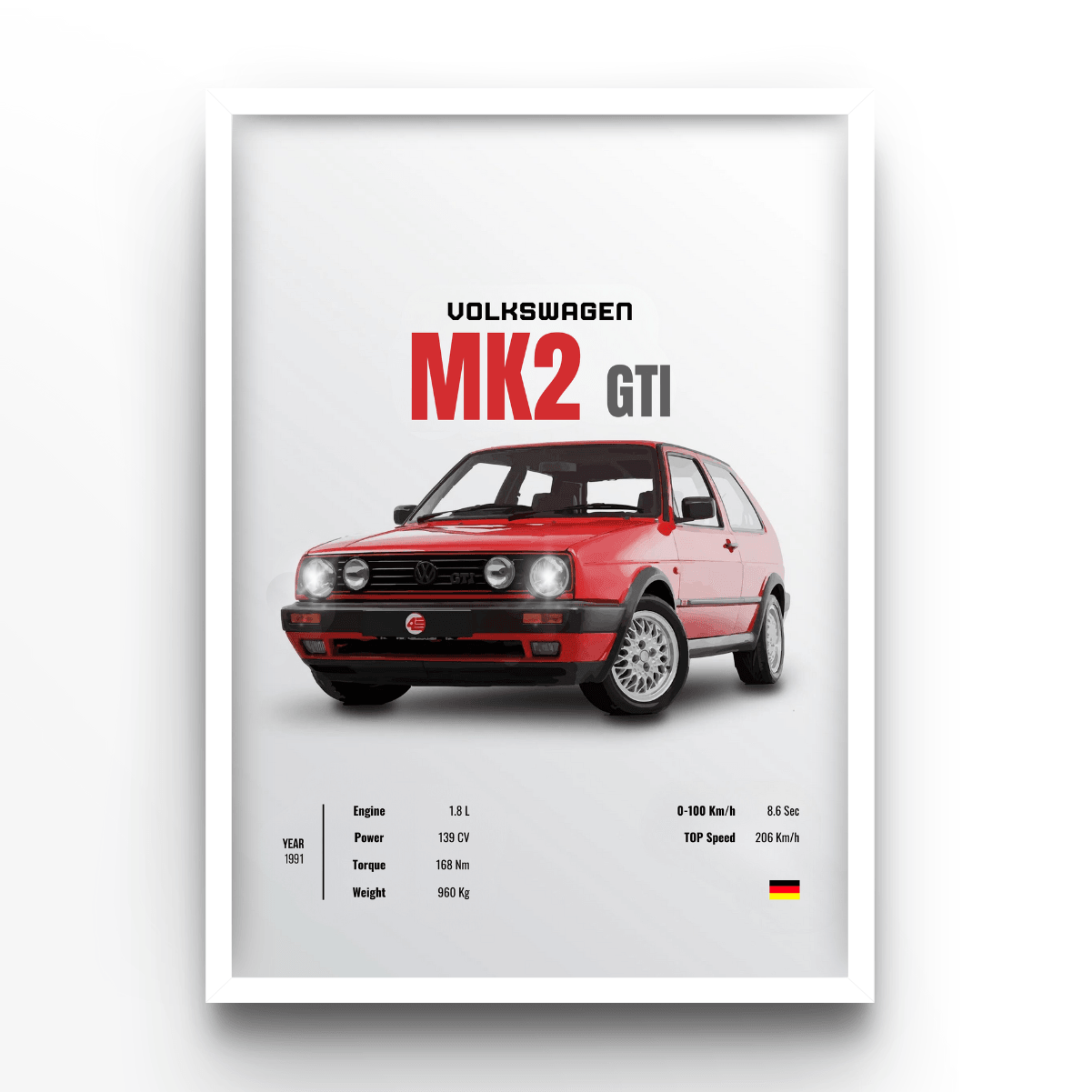 Volkswagen MK2 GTI - A4, A3, A2 Posters Base - Poster Print Shop / Art Prints / PostersBase